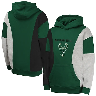 Youth Hunter Green Milwaukee Bucks Ace the Hole Pullover Hoodie