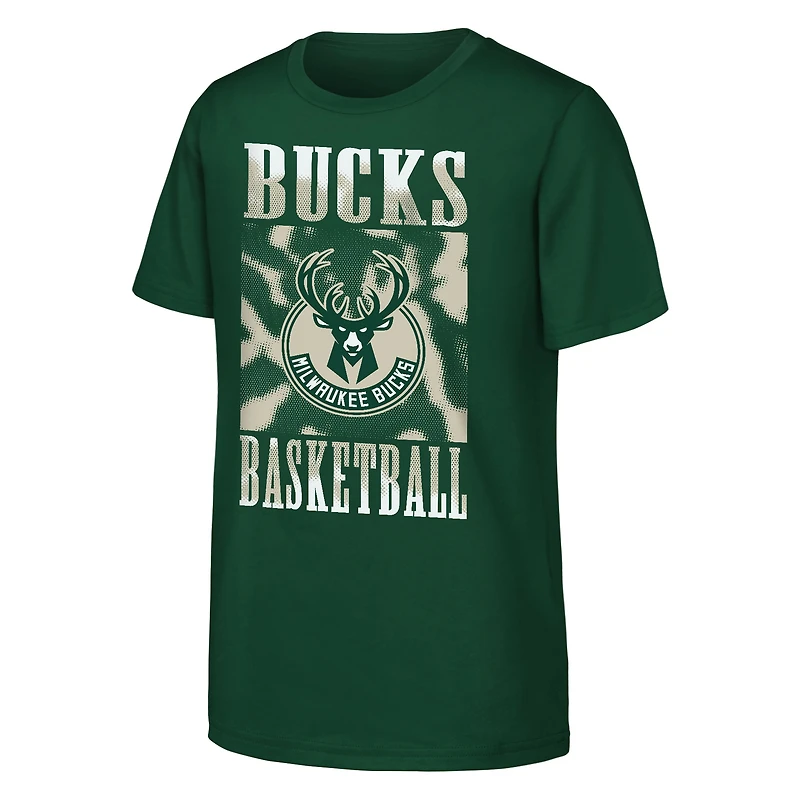 T-shirt Hunter Green pour jeunes Milwaukee Bucks Garage Hero