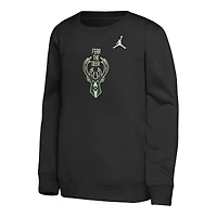 Youth Jordan Brand Black Milwaukee Bucks Courtside Statement Edition Sweatshirt