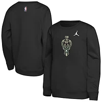 Sweat-shirt Jordan Brand noir Milwaukee Bucks Courtside Statement Edition pour jeunes