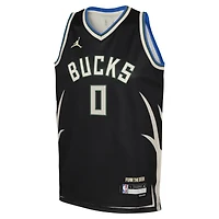 Maillot Jordan Brand Damian Lillard noir Milwaukee Bucks Swingman pour jeune - Édition Statement
