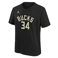 T-shirt Jordan Brand Giannis Antetokounmpo pour jeune Milwaukee Bucks Statement Edition avec nom et numéro de joueur