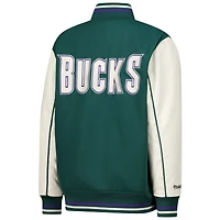 Youth Mitchell & Ness  Hunter Green Milwaukee Bucks Full-Snap Varsity Jacket