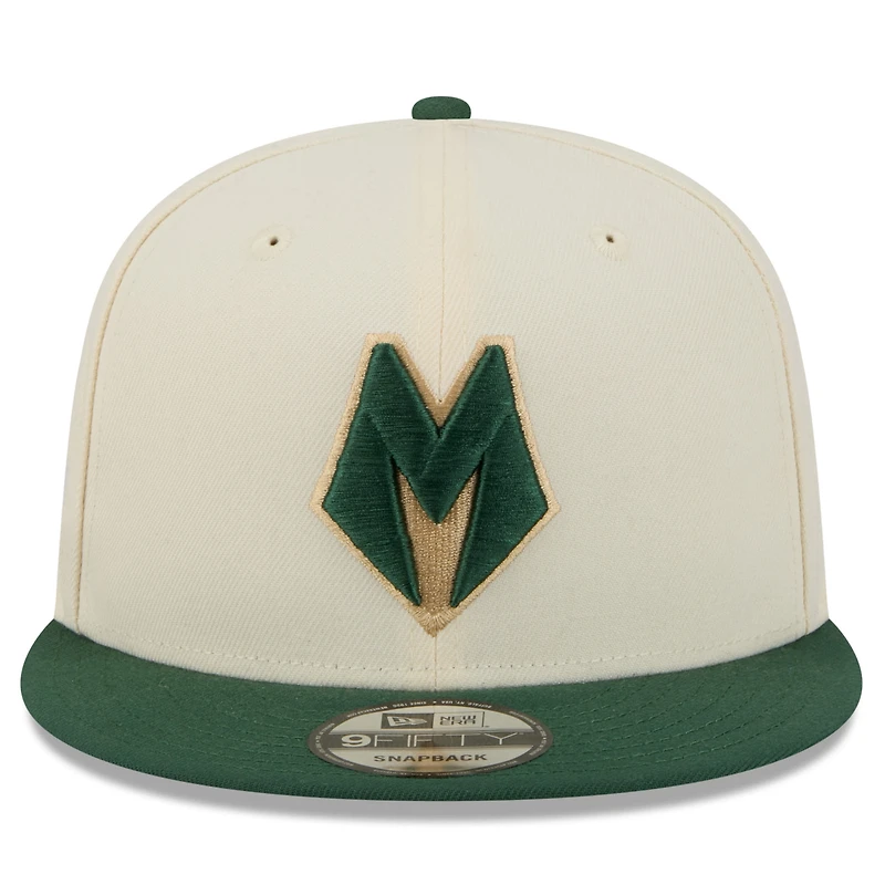 Youth New Era Tan Milwaukee Bucks 2025/26 City Edition 9FIFTY Snapback Hat