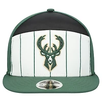 Youth New Era  White/Hunter Green Milwaukee Bucks 2025 NBA Tip Off Split Panel 9FIFTY Snapback Hat