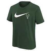 Youth Nike Hunter Green Milwaukee Bucks Essential Swoosh T-Shirt