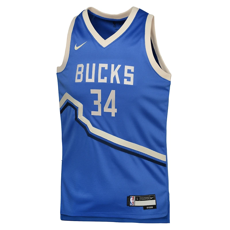 Maillot de joueur Nike Giannis Antetokounmpo Royal Milwaukee Bucks 2024/25 Swingman pour jeune - Édition City
