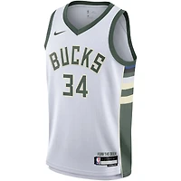 Maillot Nike Swingman Giannis Antetokounmpo blanc pour jeunes des Milwaukee Bucks - Édition Association