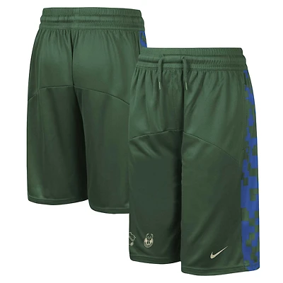 Short Nike Hunter Green Milwaukee Bucks Courtside pour cinq équipes de départ jeunes