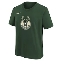 Youth Nike Hunter Green Milwaukee Bucks Essential Logo T-Shirt