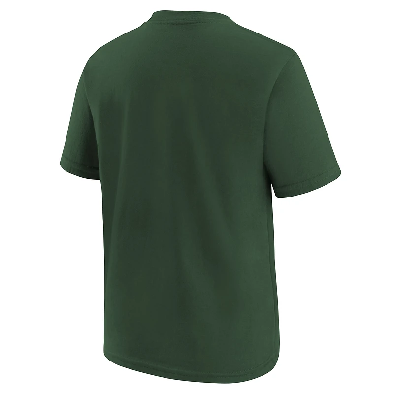Youth Nike Hunter Green Milwaukee Bucks Essential Logo T-Shirt