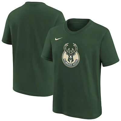 Youth Nike Hunter Green Milwaukee Bucks Essential Logo T-Shirt