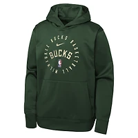 Youth Nike Hunter Green Milwaukee Bucks Performance Practice Spotlight Pullover Hoodie