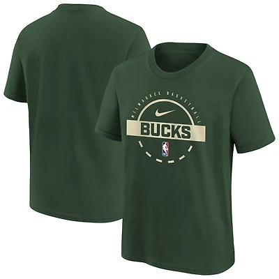 Youth Nike Hunter Green Milwaukee Bucks Practice T-Shirt