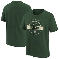 Youth Nike Hunter Green Milwaukee Bucks Practice T-Shirt