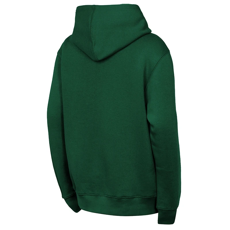 Youth Outerstuff Hunter Green Milwaukee Bucks Back To The Basics Hoodie