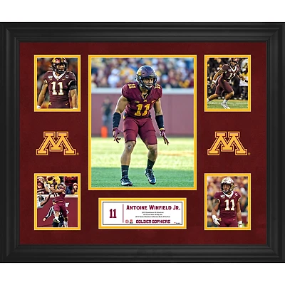 Collage encadré de 5 photographies des Golden Gophers du Minnesota d'Antoine Winfield Jr.