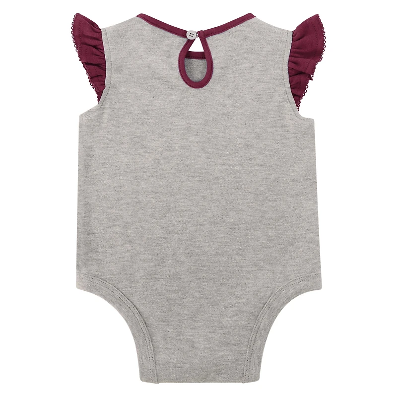 Girls Newborn Heather Gray Minnesota Golden Gophers All Dolled Up Bodysuit, Skirt & Bootie Set