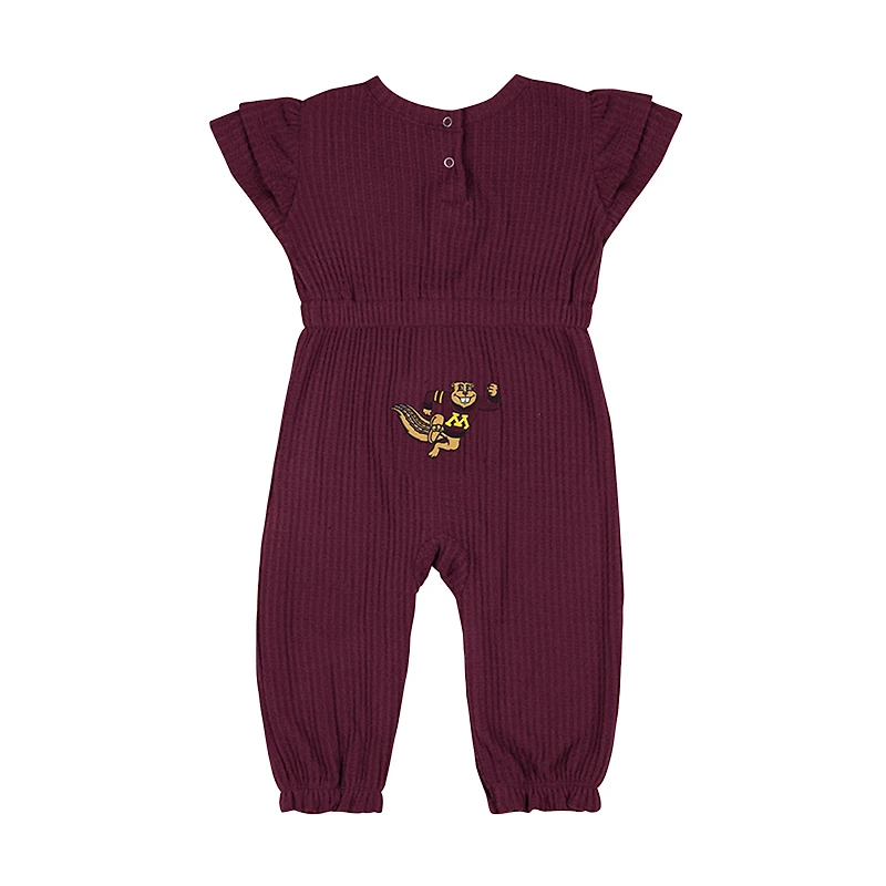 Barboteuse en tricot gaufré Beautopia pour bébé, couleur marron, motif Colosseum, Minnesota Golden Gophers