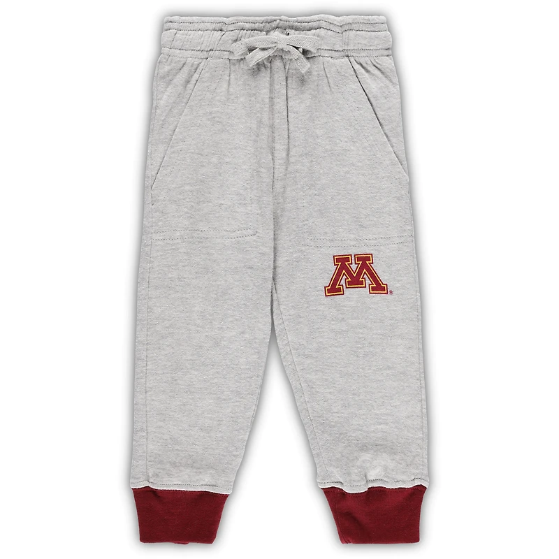 Infant Wes & Willy Heather Gray Minnesota Golden Gophers Jie Long Sleeve Bodysuit Pants Set