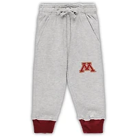 Infant Wes & Willy Heather Gray Minnesota Golden Gophers Jie Long Sleeve Bodysuit Pants Set