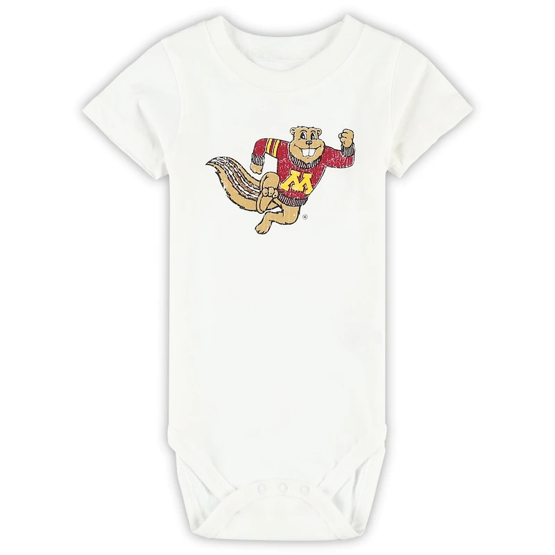 Infant Wes & Willy  Minnesota Golden Gophers Three-Pack Bodysuit Set