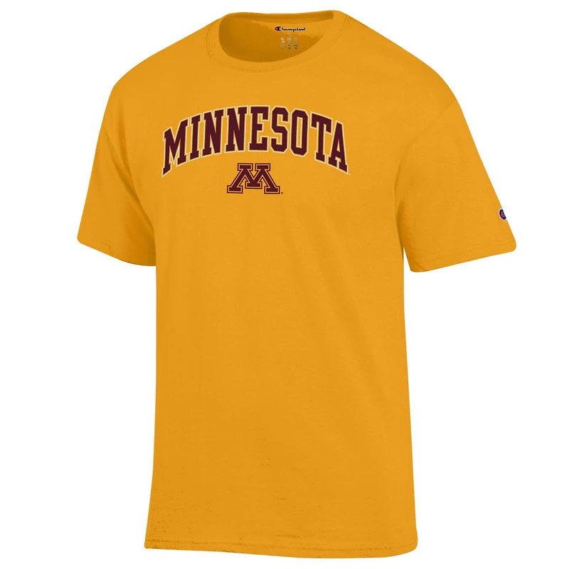 Men's Champion  Gold Minnesota Golden Gophers Arch Over Logo T-Shirt