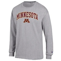Men's Champion  Heather Gray Minnesota Golden Gophers Arch Over Logo Long Sleeve T-Shirt