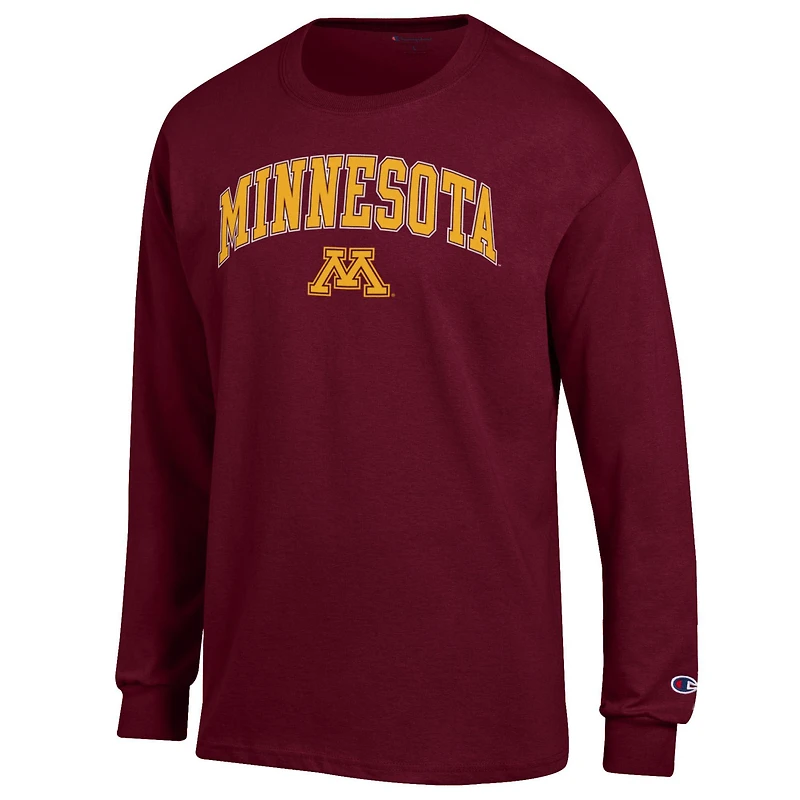 Men's Champion  Maroon Minnesota Golden Gophers Arch Over Logo Long Sleeve T-Shirt