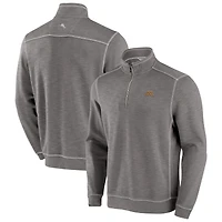 Men's Tommy Bahama  Gray Minnesota Golden Gophers Tobago Bay Half-Zip Tri-Blend Top