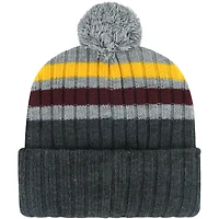 Bonnet en tricot à revers à rayures et pompon '47 anthracite Minnesota Golden Gophers Stack pour hommes
