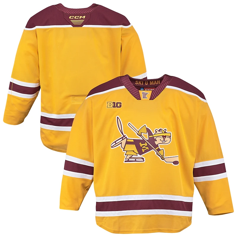 Men's CCM Gold Minnesota Golden Gophers Skating Goldy Authentic Hockey Jersey