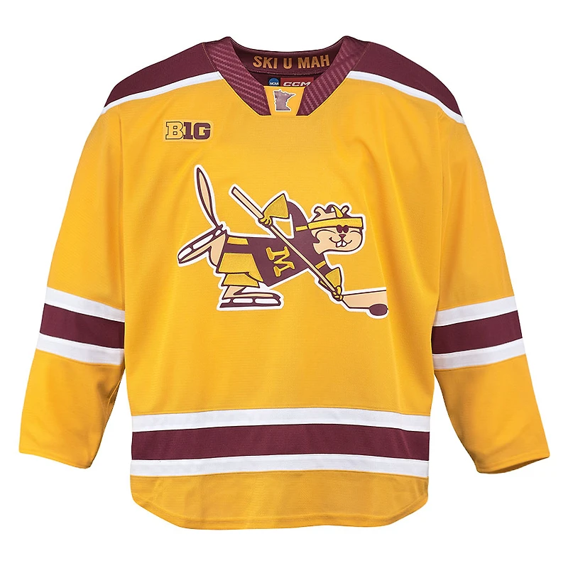 Men's CCM Gold Minnesota Golden Gophers Third Replica Hockey Jersey