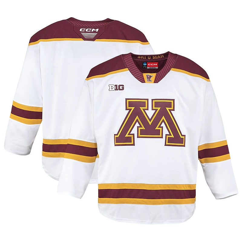 Men's CCM White Minnesota Golden Gophers Away Replica Hockey Jersey