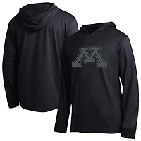 T-shirt à capuche manches longues Champion Black Minnesota Golden Gophers pour homme