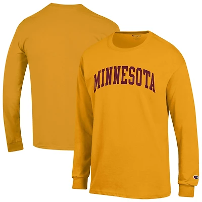 T-shirt à manches longues Champion Gold Minnesota Golden Gophers Basic Arch pour homme