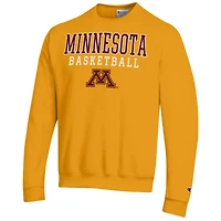 Men's Champion Gold Minnesota Golden Gophers Basketball Stack Pullover Crewneck Sweatshirt