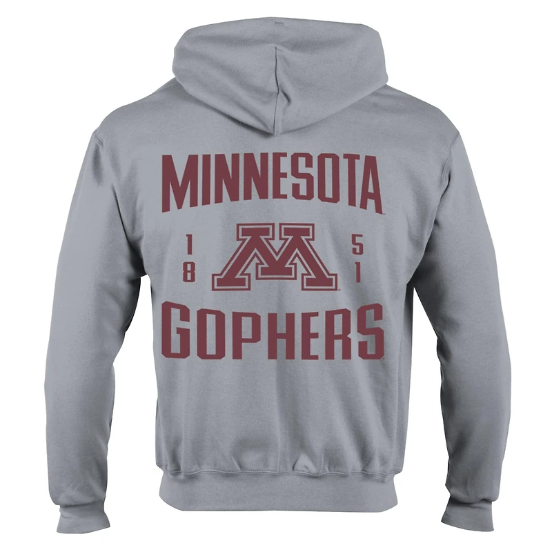 Sweat à capuche zippé en polaire Champion gris Minnesota Golden Gophers Varsity Powerblend pour homme