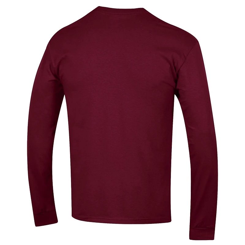 Men's Champion Heather Gray Minnesota Golden Gophers Arch Over Logo 2-Hit Long Sleeve T-Shirt