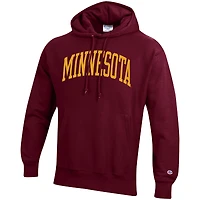 Sweat à capuche coupe décontractée Champion Maroon Minnesota Golden Gophers Team Arch Reverse Weave pour homme