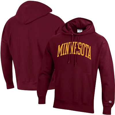 Men's Champion Maroon Minnesota Golden Gophers Team Arch Reverse Weave Relaxed Fit Pullover Hoodie