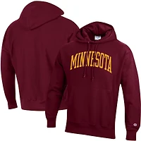 Sweat à capuche coupe décontractée Champion Maroon Minnesota Golden Gophers Team Arch Reverse Weave pour homme