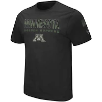 T-shirt pour homme Colosseum Black Minnesota Golden Gophers Big & Tall OHT Military Appreciation Informer