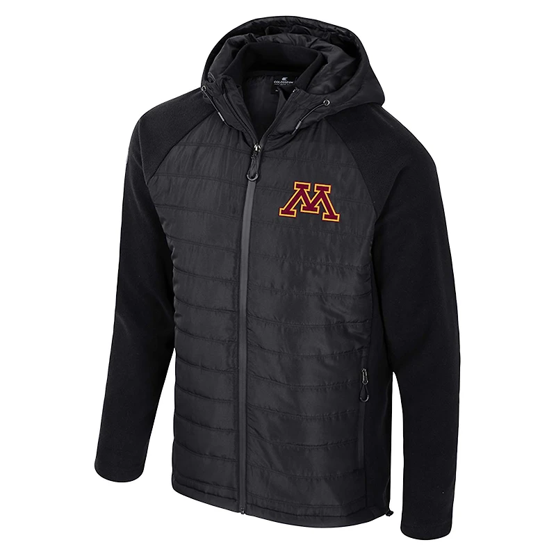 Men's Colosseum  Black Minnesota Golden Gophers Block The Sun Full-Zip Hooded Jacket