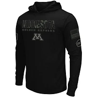 Colosseum Black Minnesota Golden Gophers OHT Military Appreciation Hoodie T-shirt à manches longues pour homme