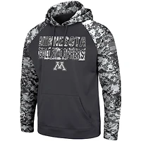 Men's Colosseum Charcoal Minnesota Golden Gophers OHT Military Appreciation Digital Camo Pullover Hoodie