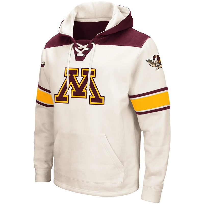 Sweat à capuche lacets Colosseum crème Minnesota Golden Gophers 2.0 pour hommes