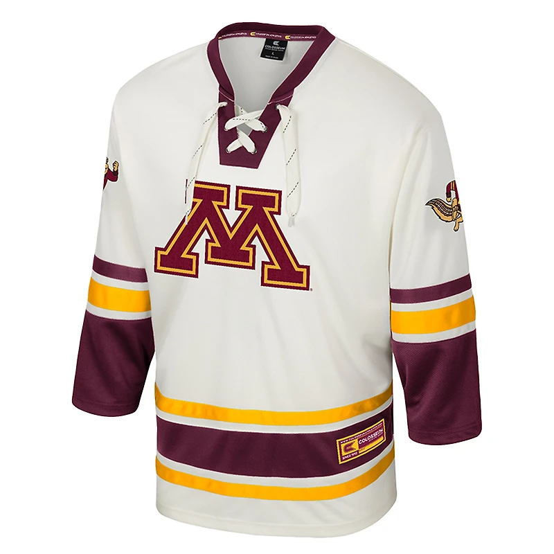 Maillot de hockey pour homme Colosseum Cream Minnesota Golden Gophers Puck Proud Fashion