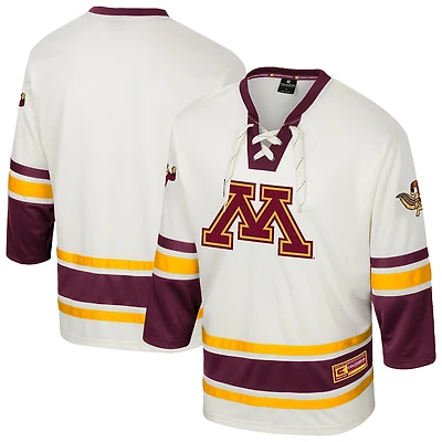 Maillot de hockey pour homme Colosseum Cream Minnesota Golden Gophers Puck Proud Fashion