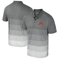 Polo en maille rayée pour hommes, gris Colosseum, Minnesota Golden Gophers
